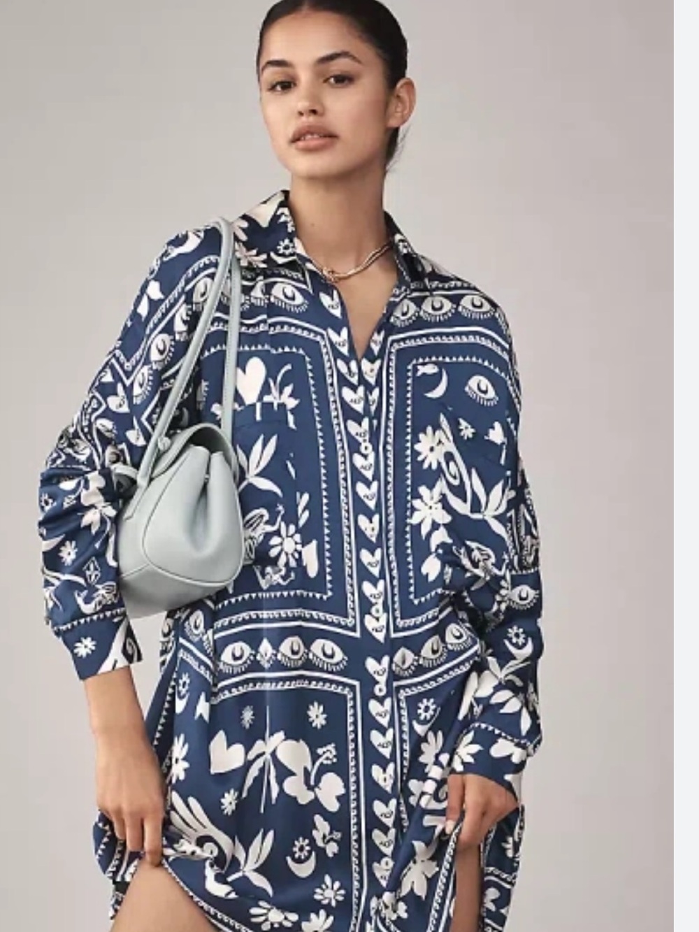 Corey Lynn Calter Long-Sleeve Printed
Mini Shirtdress
